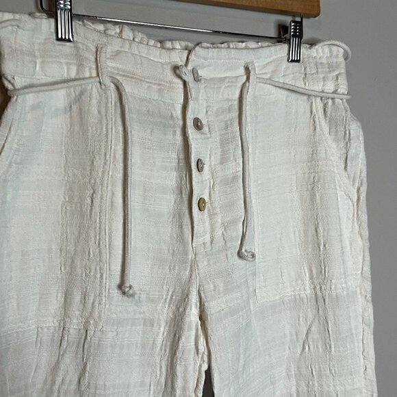 Sundance white cotton textured casual pants - Picture 2 of 5